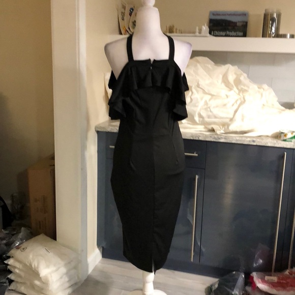 Black frill cold shoulder midi - Picture 5 of 9